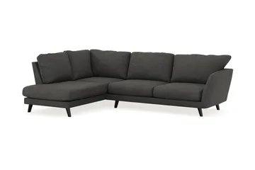 Trend Lyx 4-seters Venstrevendt L-formet Sjeselongsofa i Manchester - Mørkegrå - Møbler - Sofaer - Sofaer med sjeselong - 4 seters sofa med divan