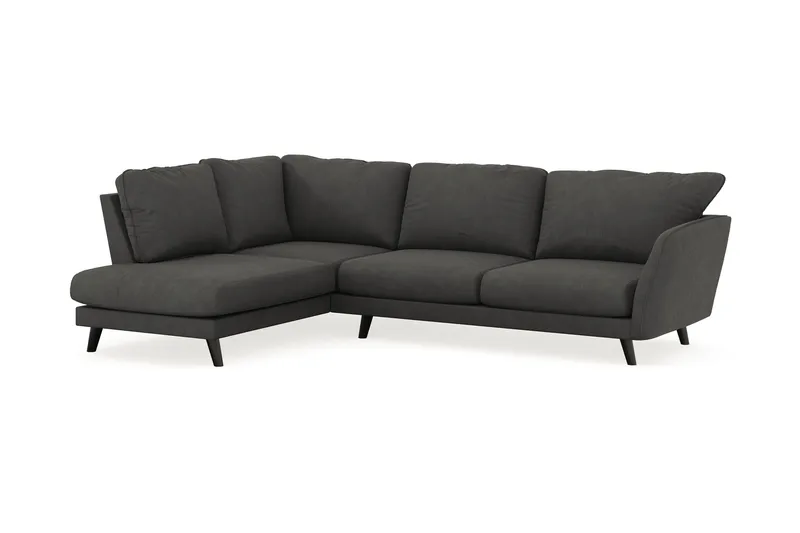 Trend Lyx 4-seters Venstrevendt L-formet Sjeselongsofa i Manchester - Mørkegrå - Møbler - Sofaer - Sofaer med sjeselong - 4 seters sofa med divan