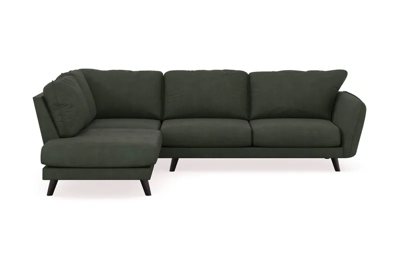 Trend Lyx 4-seters Venstrevendt L-formet Sjeselongsofa i Manchester, Mørkegrønn