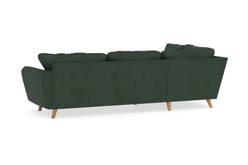 Trend Lyx 4-seters Venstrevendt L-formet Sjeselongsofa i Manchester - Mørkegrønn - Møbler - Sofaer - Sofaer med sjeselong - 4 seters sofa med divan