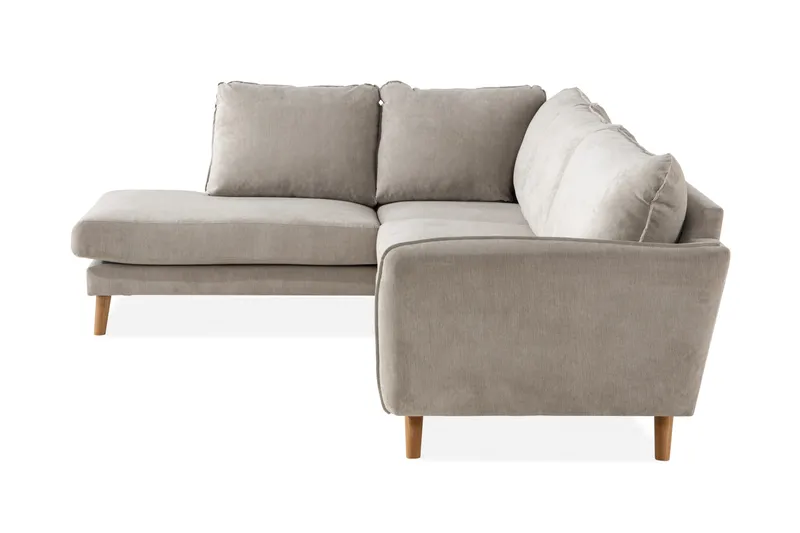 Trend Lyx 4-seters Venstrevendt L-formet Sjeselongsofa i Stoff - Beige - Møbler - Sofaer - Sofaer med sjeselong - 4 seters sofa med divan