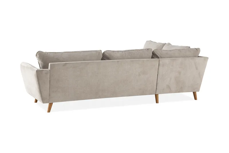 Trend Lyx 4-seters Venstrevendt L-formet Sjeselongsofa i Stoff - Beige - Møbler - Sofaer - Sofaer med sjeselong - 4 seters sofa med divan