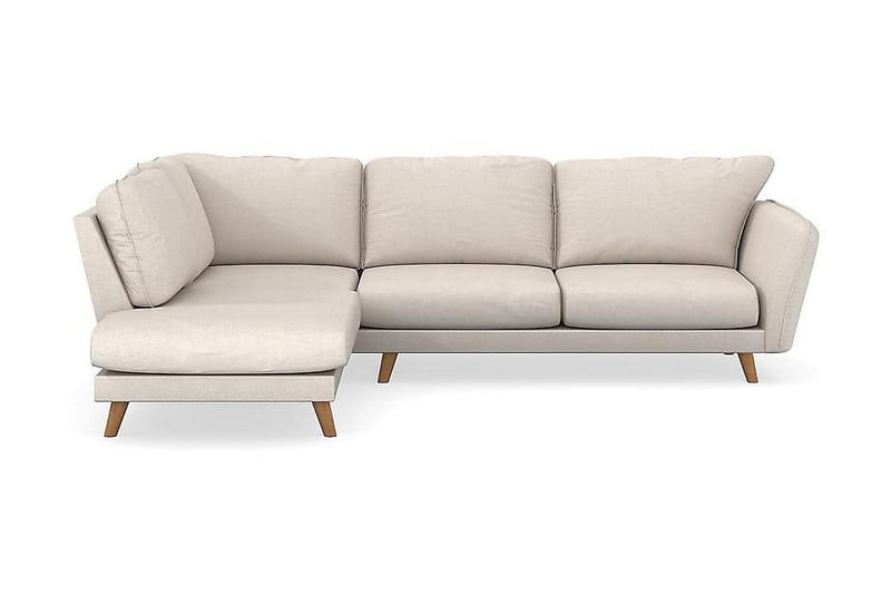 Trend Lyx 4-seters Venstrevendt L-formet Sjeselongsofa i Stoff, Beige