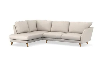Trend Lyx 4-seters Venstrevendt L-formet Sjeselongsofa i Stoff - Beige - Møbler - Sofaer - Sofaer med sjeselong - 4 seters sofa med divan