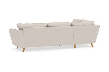 Trend Lyx 4-seters Venstrevendt L-formet Sjeselongsofa i Stoff - Beige - Møbler - Sofaer - Sofaer med sjeselong - 4 seters sofa med divan