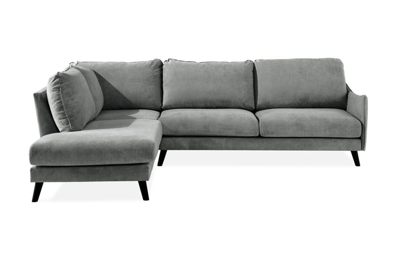 Trend Lyx 4-seters Venstrevendt L-formet Sjeselongsofa i Stoff - Grå - Møbler - Sofaer - Sofaer med sjeselong - 4 seters sofa med divan