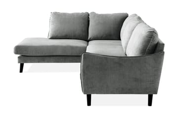 Trend Lyx 4-seters Venstrevendt L-formet Sjeselongsofa i Stoff - Grå - Møbler - Sofaer - Sofaer med sjeselong - 4 seters sofa med divan