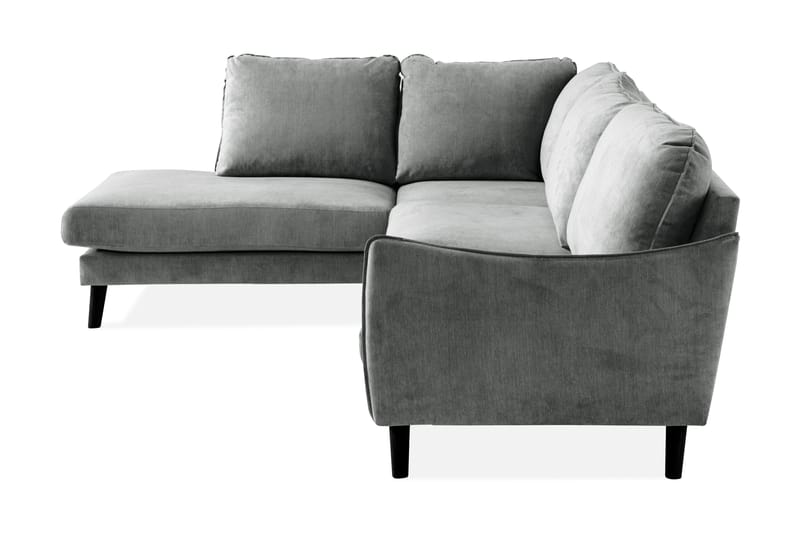 Trend Lyx 4-seters Venstrevendt L-formet Sjeselongsofa i Stoff - Grå - Møbler - Sofaer - Sofaer med sjeselong - 4 seters sofa med divan