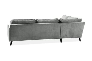 Trend Lyx 4-seters Venstrevendt L-formet Sjeselongsofa i Stoff - Grå - Møbler - Sofaer - Sofaer med sjeselong - 4 seters sofa med divan