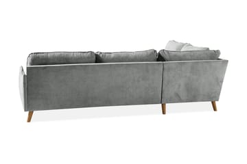 Trend Lyx 4-seters Venstrevendt L-formet Sjeselongsofa i Stoff - Grå - Møbler - Sofaer - Sofaer med sjeselong - 4 seters sofa med divan