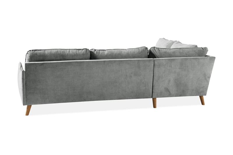 Trend Lyx 4-seters Venstrevendt L-formet Sjeselongsofa i Stoff - Grå - Møbler - Sofaer - Sofaer med sjeselong - 4 seters sofa med divan
