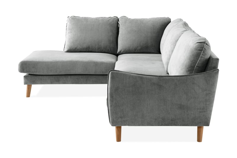 Trend Lyx 4-seters Venstrevendt L-formet Sjeselongsofa i Stoff - Grå - Møbler - Sofaer - Sofaer med sjeselong - 4 seters sofa med divan