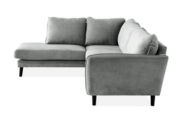 Trend Lyx 4-seters Venstrevendt L-formet Sjeselongsofa i Stoff - Grå - Møbler - Sofaer - Sofaer med sjeselong - 4 seters sofa med divan