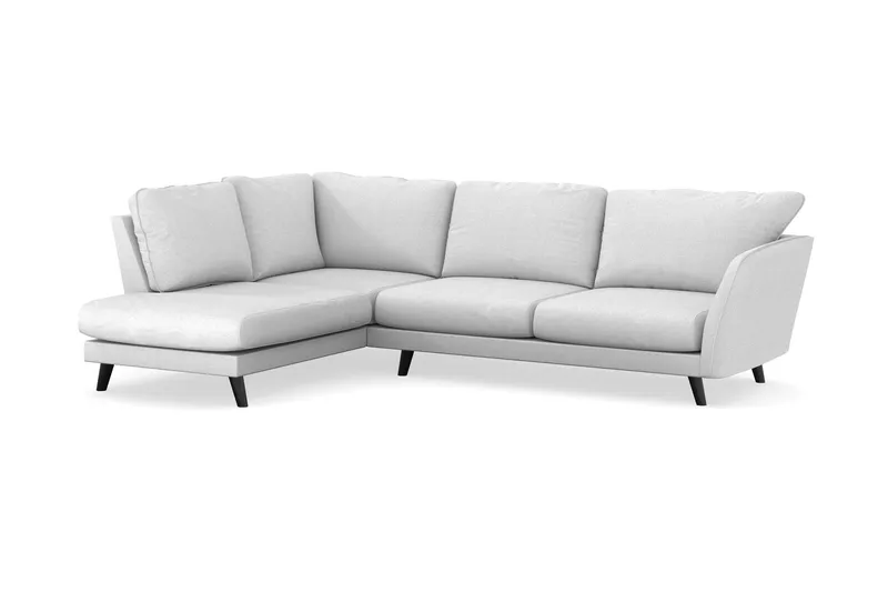 Trend Lyx 4-seters Venstrevendt L-formet Sjeselongsofa i Stoff - Lysegrå - Møbler - Sofaer - Sofaer med sjeselong - 4 seters sofa med divan