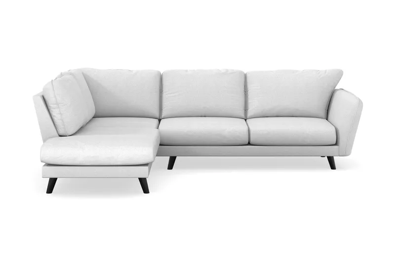 Trend Lyx 4-seters Venstrevendt L-formet Sjeselongsofa i Stoff, Lysegrå