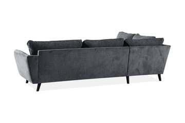 Trend Lyx 4-seters Venstrevendt L-formet Sjeselongsofa i Stoff - Mørk grå - Møbler - Sofaer - Sofaer med sjeselong - 4 seters sofa med divan