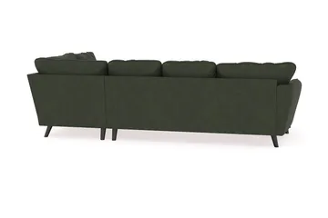 Trend Lyx 4-seters Venstrevendt U-formet Sofa med Divan og Sjeselong i Manchester - Mørkegrønn - Møbler - Sofaer - Sofaer med sjeselong - 4 seters sofa med divan