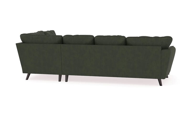 Trend Lyx 4-seters Venstrevendt U-formet Sofa med Divan og Sjeselong i Manchester - Mørkegrønn - Møbler - Sofaer - Sofaer med sjeselong - 4 seters sofa med divan