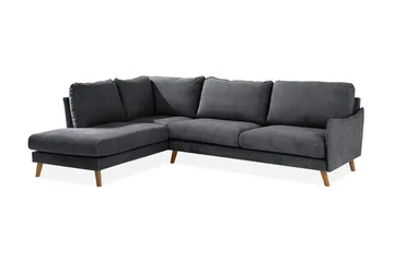 Trend Lyx Sjeselongsofa Venstre - Mørkegrå/Eik - Møbler - Sofaer - Sofaer med sjeselong - 4 seters sofa med divan