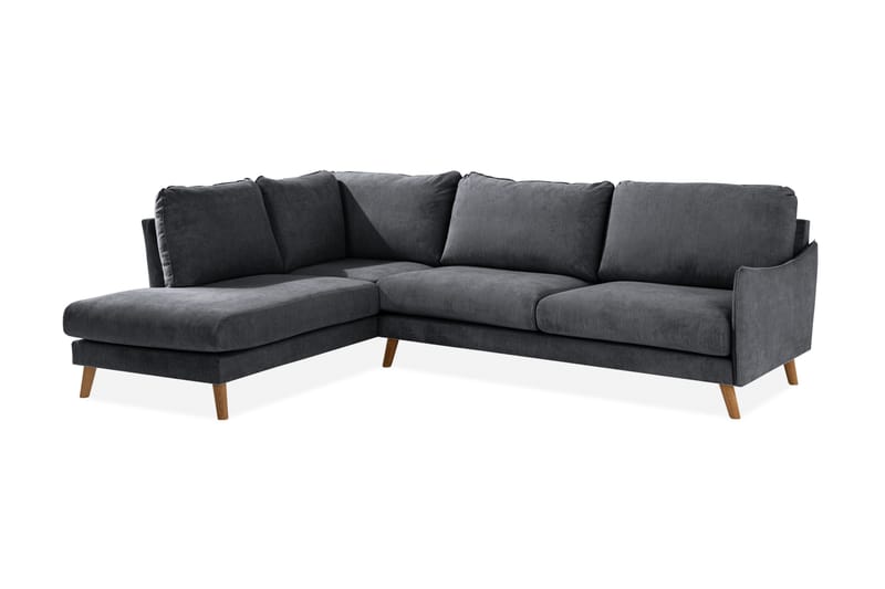 Trend Lyx Sjeselongsofa Venstre - Mørkegrå/Eik - Møbler - Sofaer - Sofaer med sjeselong - 4 seters sofa med divan