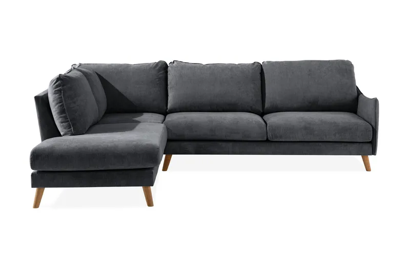 Trend Lyx Sjeselongsofa Venstre, Mørkegrå/Eik