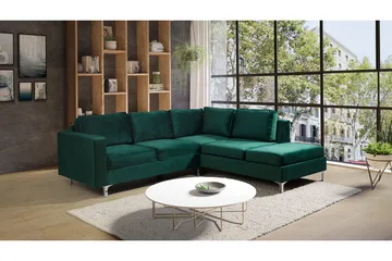 Truro Hjørnesofa Divan Høyre - Mørkegrønn - Møbler - Sofaer - Sofaer med sjeselong - 4 seters sofa med divan