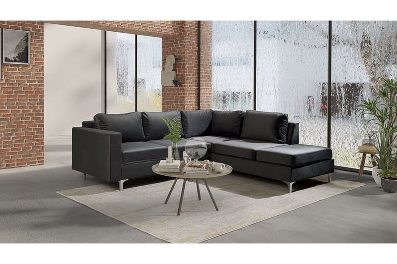 Truro Hjørnesofa Divan Høyre - Svart - Møbler - Sofaer - Sofaer med sjeselong - 4 seters sofa med divan