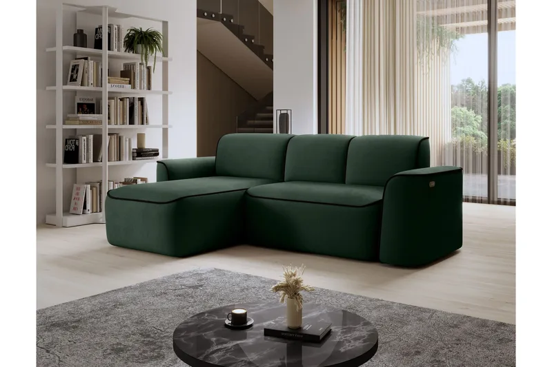 Ume 4-seter Sofa med Sjeselong - Grønn - Møbler - Sofaer - Sofaer med sjeselong - 4 seters sofa med divan