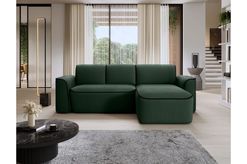 Ume 4-seter Sofa med Sjeselong - Grønn - Møbler - Sofaer - Sofaer med sjeselong - 4 seters sofa med divan