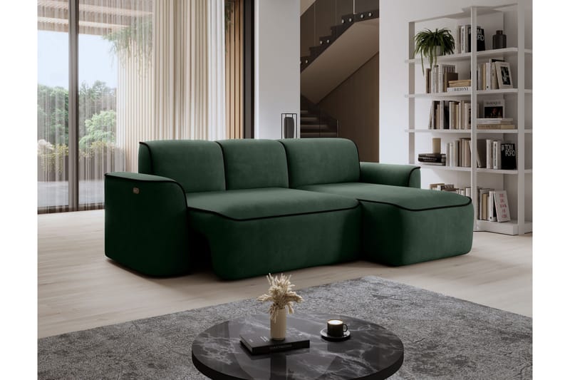 Ume 4-seter Sofa med Sjeselong - Grønn - Møbler - Sofaer - Sofaer med sjeselong - 4 seters sofa med divan