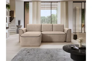 Ume 4-seter Sofa med Sjeselong - Krem - Møbler - Sofaer - Sofaer med sjeselong - 4 seters sofa med divan
