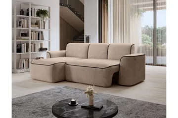 Ume 4-seter Sofa med Sjeselong - Krem - Møbler - Sofaer - Sofaer med sjeselong - 4 seters sofa med divan