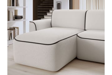 Ume 4-seters Sofa med Divan - Hvit - Møbler - Sofaer - Sofaer med sjeselong - 4 seters sofa med divan