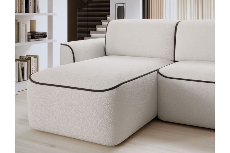 Ume 4-seters Sofa med Divan - Hvit - Møbler - Sofaer - Sofaer med sjeselong - 4 seters sofa med divan