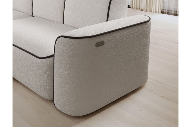 Ume 4-seters Sofa med Divan - Hvit - Møbler - Sofaer - Sofaer med sjeselong - 4 seters sofa med divan