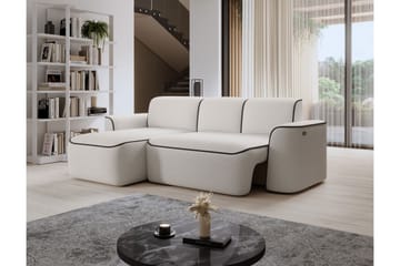 Ume 4-seters Sofa med Divan - Hvit - Møbler - Sofaer - Sofaer med sjeselong - 4 seters sofa med divan