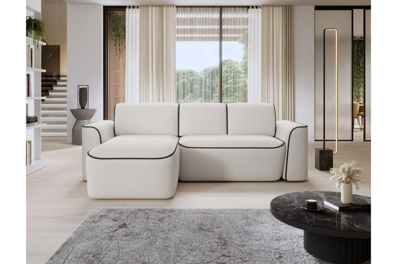 Ume 4-seters Sofa med Divan - Hvit - Møbler - Sofaer - Sofaer med sjeselong - 4 seters sofa med divan