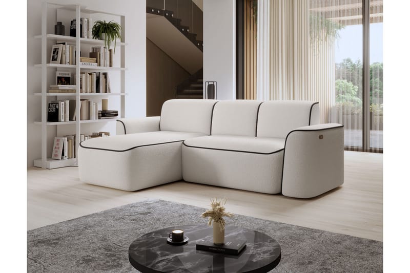 Ume 4-seters Sofa med Divan - Hvit - Møbler - Sofaer - Sofaer med sjeselong - 4 seters sofa med divan