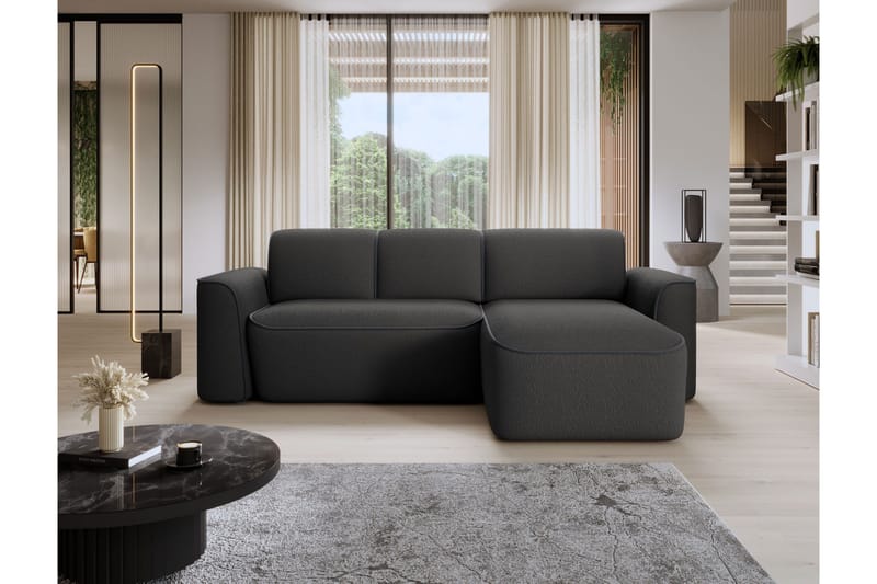 Ume 4-seters Sofa med Divan - Mørk grå - Møbler - Sofaer - Sofaer med sjeselong - 4 seters sofa med divan