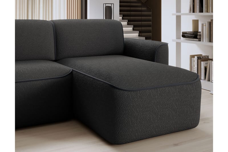Ume 4-seters Sofa med Divan - Mørk grå - Møbler - Sofaer - Sofaer med sjeselong - 4 seters sofa med divan