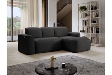 Ume 4-seters Sofa med Divan - Mørk grå - Møbler - Sofaer - Sofaer med sjeselong - 4 seters sofa med divan
