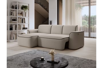 Ume 4-seters Sofa med Sjeselong - Beige - Møbler - Sofaer - Sofaer med sjeselong - 4 seters sofa med divan