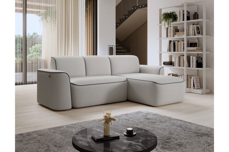 Ume 4-seters Sofa med Sjeselong - Grå - Møbler - Sofaer - Sofaer med sjeselong - 4 seters sofa med divan