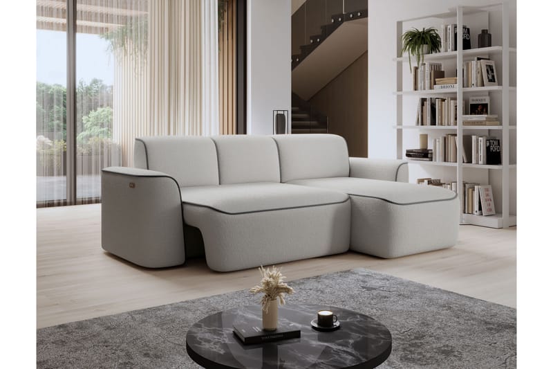 Ume 4-seters Sofa med Sjeselong - Grå - Møbler - Sofaer - Sofaer med sjeselong - 4 seters sofa med divan