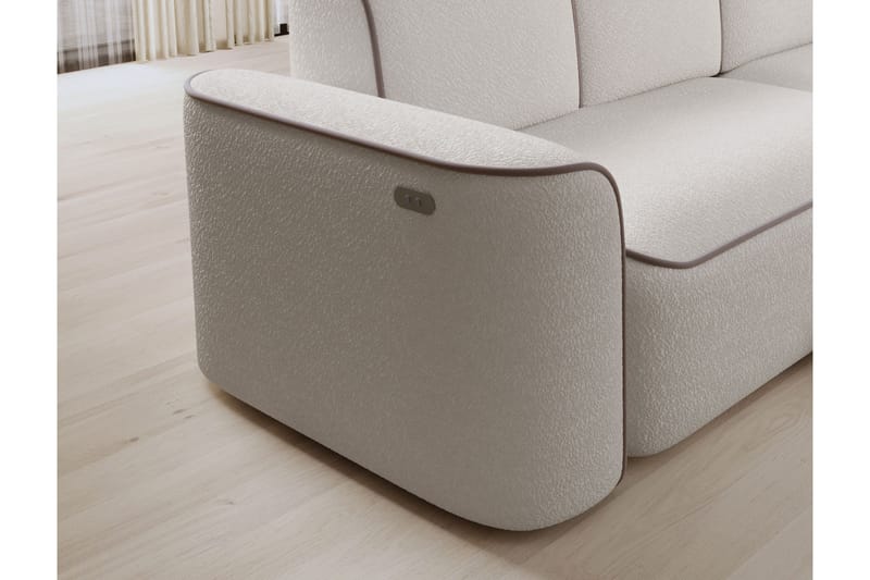 Ume 4-seters Sofa med Sjeselong - Hvit - Møbler - Sofaer - Sofaer med sjeselong - 4 seters sofa med divan