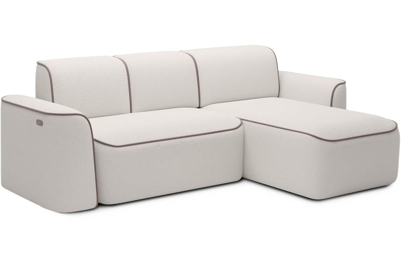 Ume 4-seters Sofa med Sjeselong - Hvit - Møbler - Sofaer - Sofaer med sjeselong - 4 seters sofa med divan