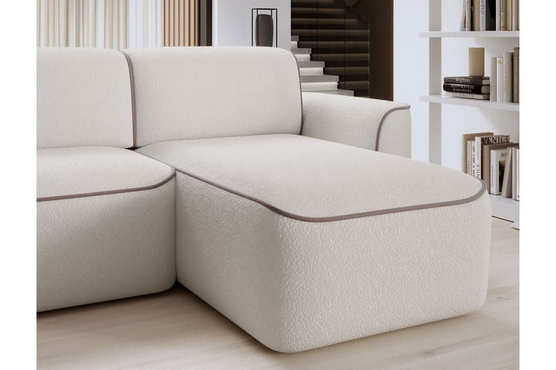 Ume 4-seters Sofa med Sjeselong - Hvit - Møbler - Sofaer - Sofaer med sjeselong - 4 seters sofa med divan