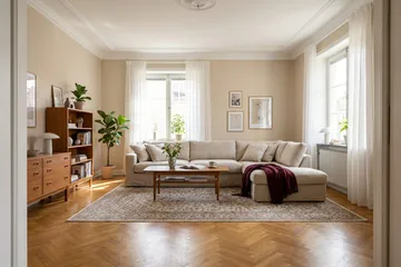 Valencia Ekstra dyp 4-seters sofa med sjeselong høyre - Beige - Møbler - Sofaer - Sofaer med sjeselong - 4 seters sofa med divan