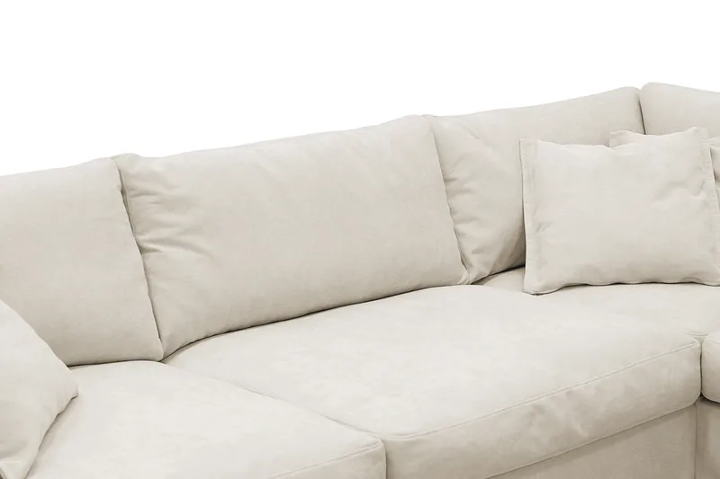 Valencia Ekstra dyp 4-seters sofa med sjeselong høyre - Beige - Møbler - Sofaer - Sofaer med sjeselong - 4 seters sofa med divan