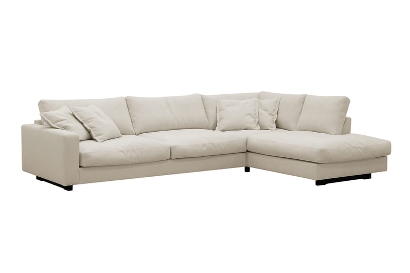 Valencia Ekstra Dyp 4-seters sofa med Sjeselong Høyre - Beige - Møbler - Sofaer - Sofaer med sjeselong - 4 seters sofa med divan
